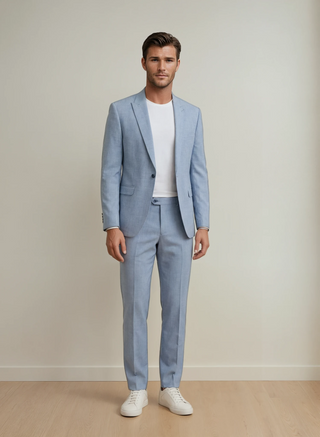 Jasper Sky Blue Peak Lapel Suit