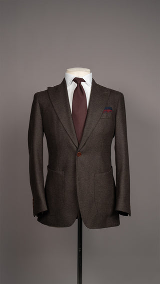 Brown Pure Italian Wool Flannel Suit
