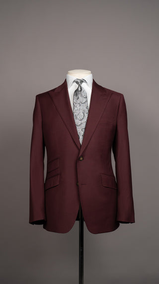 Burgundy Pure Italian Wool Suit
