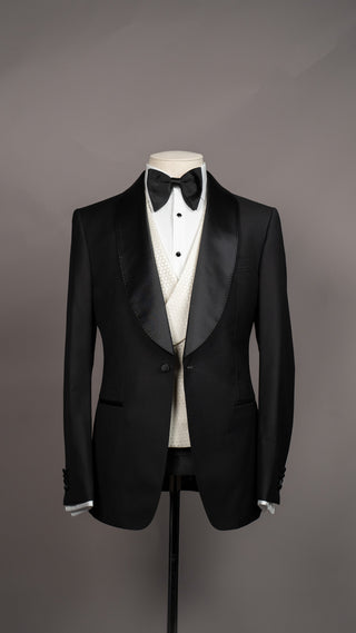 Black Shawl Pure Wool Tuxedo Suit
