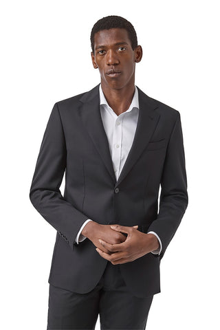 F.R 2B Black Merino Wool Suit