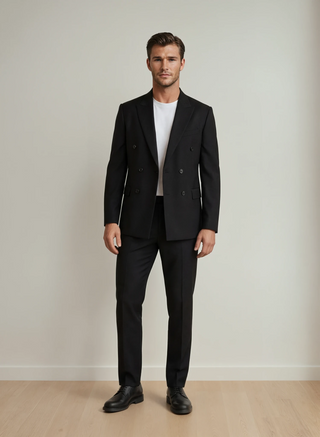 Archer Black Double Breasted Suit