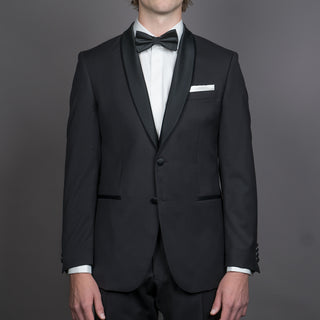 Shawl lapel tuxedo hire – luxurious men’s eveningwear