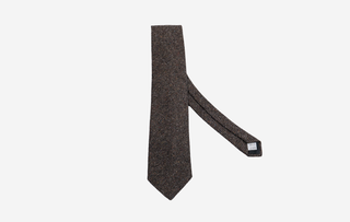 Brown weave silk tie – warm earthy tone handmade tie