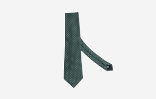 Green polka dot silk tie – refined men’s fashion accessory