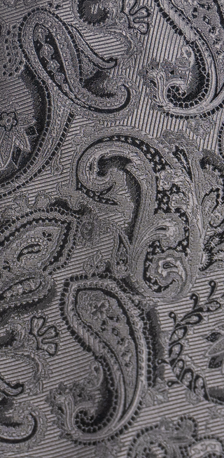 Grey paisley silk tie – elegant design for formal occasions