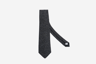 Grey open weave tie – lightweight textured design