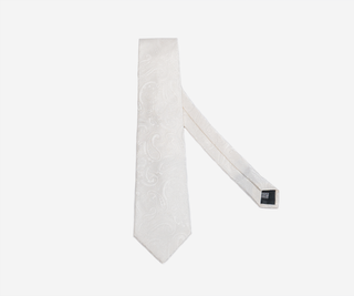Ivory paisley tie – refined men’s wedding accessory