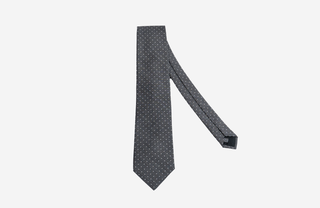 Silver polka dot silk tie – elegant and versatile men’s tie